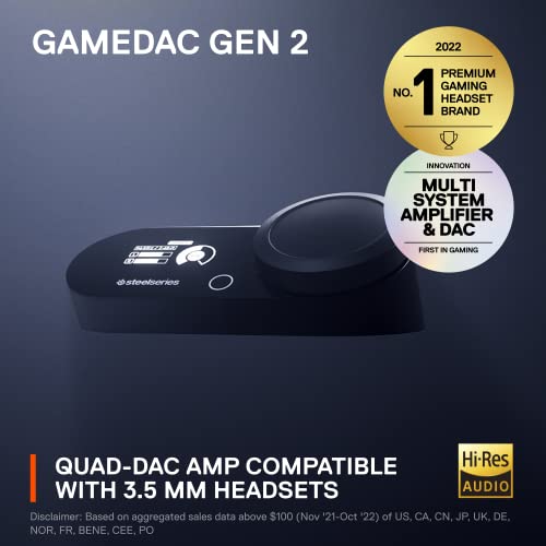 SteelSeries GameDAC Gen 2 HiRes Audio Amplifier ESS Sabre QuadDAC AI Noise Cancellation 360 Spatial Audio HiRes Certified PC PS5 PS4 - Image 3
