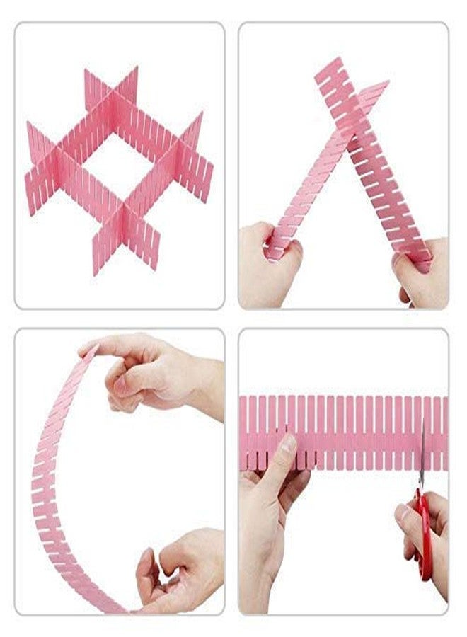 Conquer Adjustable Stretchable Interlocking Drawer Clapboard Divider/Grid Closet Sorting Partition/Plastic Strips Separators Cabinet Storage Box Socks/Makeup,1 Set of 6 Pc,Multi Color - Image 5