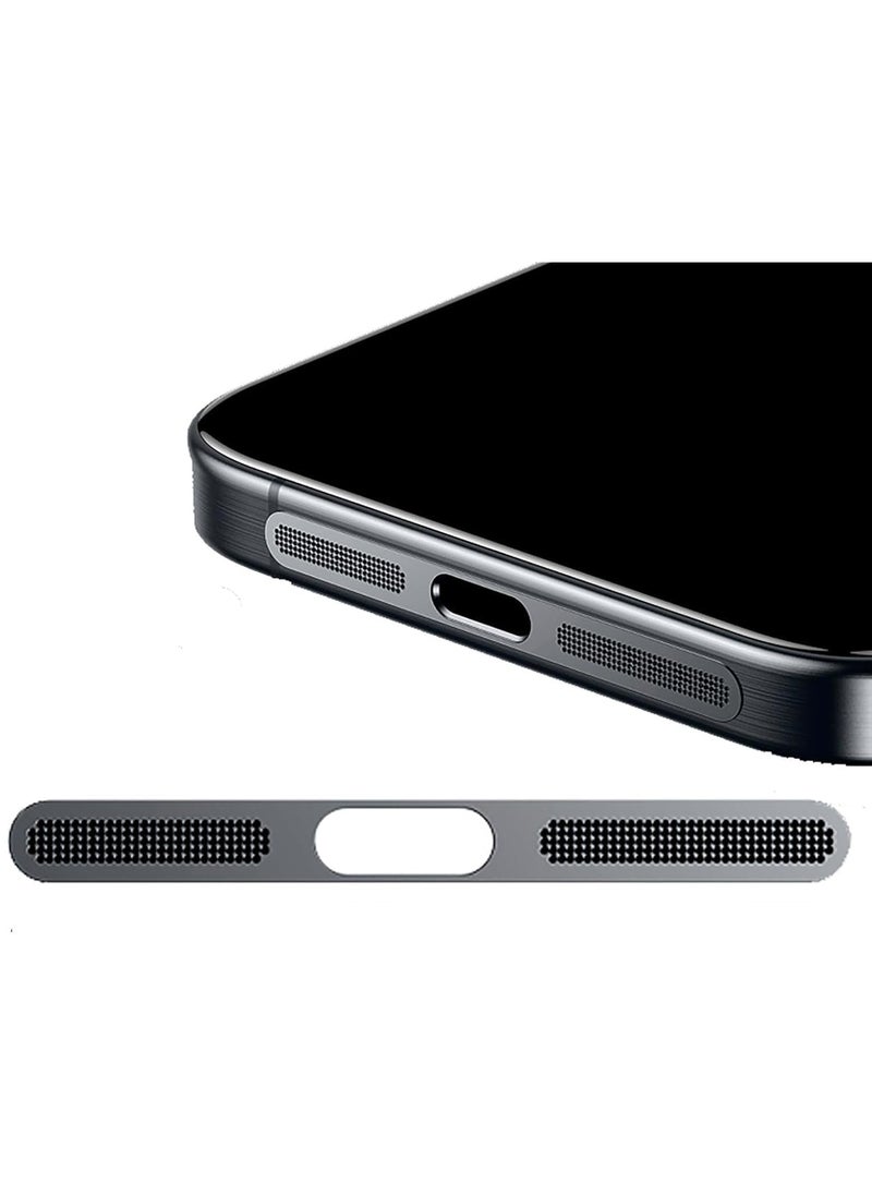 Generic Metal Dust Proof Mesh Sticker for Iphone 16/16 Plus/16 Pro/16 Pro Max Built-in Protective Speaker and Charging Port Upgraded Adhesive Anti Dust Sticker for Iphone 16/16 Plus/16 Pro/16 Pro Max Black  - Image 1