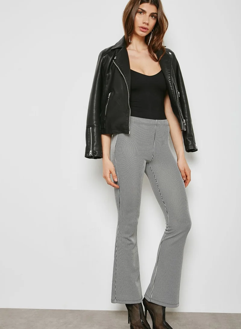 TOPSHOP Striped Flared Pants