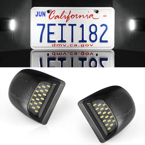 LivTee LED License Plate Light Assembly Tag Light Fits Chevy Silverado 1500 2500 3500 19992013 Tahoe Suburban Fits GMC Sierra Yukon XL Fits Cadillac Escalade Car AccessoriesXenon White6000K