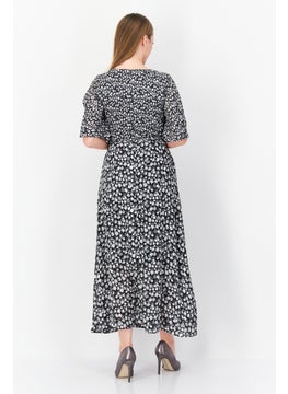 French Connection Women Floral Maxi Dress, Black  - Image 4