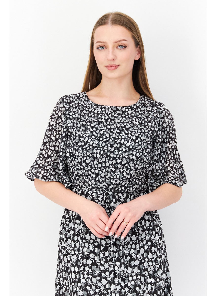 French Connection Women Floral Maxi Dress, Black  - Image 2