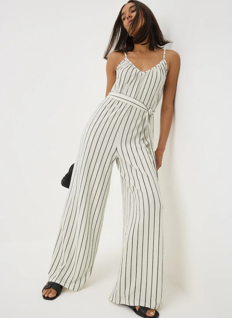 Matalan Monochrome Jersey Stripe Wide Leg Jumpsuit