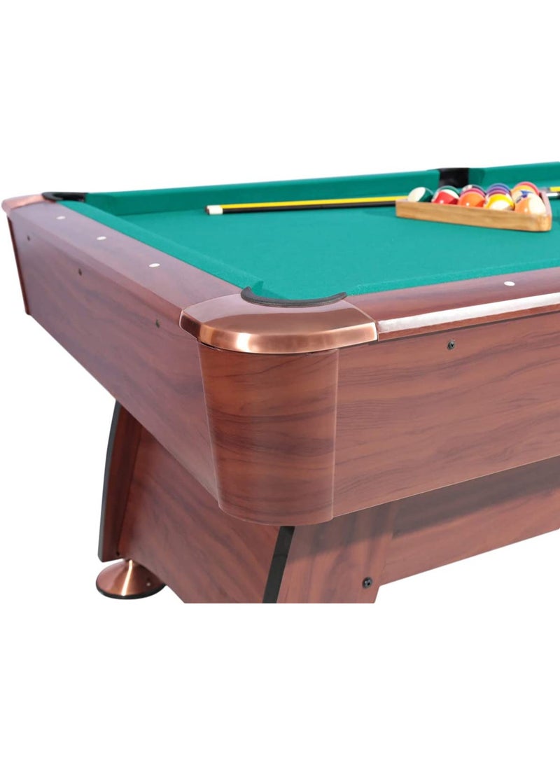 Roma Italy 8FT Non-KD Billiard Table HBT181D02S2 Roma Italy – Premium Wooden Pool Table (L 96” x W 52” x H 31”) for Professional & Home Use - Image 1