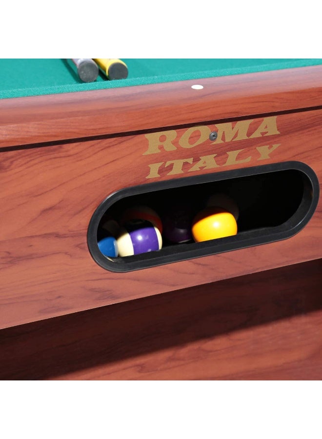 Roma Italy 8FT Non-KD Billiard Table HBT181D02S2 Roma Italy – Premium Wooden Pool Table (L 96” x W 52” x H 31”) for Professional & Home Use - Image 5
