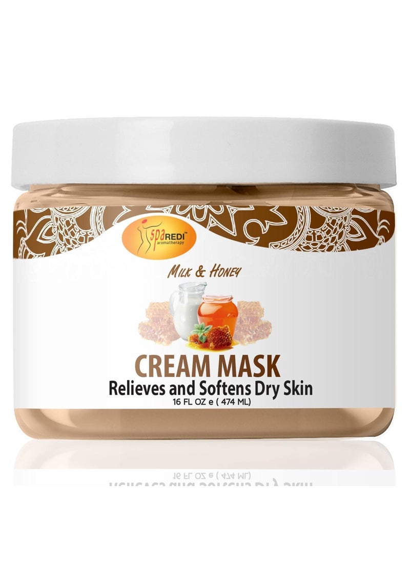 spa REDI - SPA REDI - Body and Foot Cream Mask, Milk and Honey, 16 Oz - Pedicure Massage for Tired Feet and Body, Hydrating, Fresh Skin - Infused with Hyaluronic Acid, Amino Acids, Panthenol, Comfrey Extract - Image 1