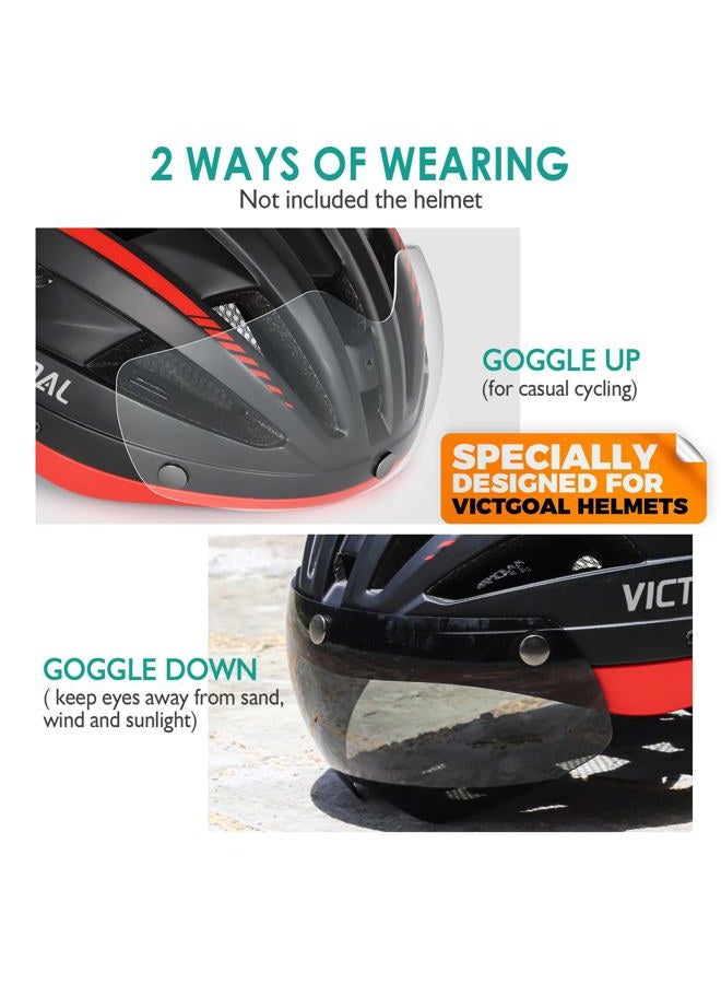 VICTGOAL Detachable Magnetic Bike Helmet Goggles Visor for VG110 Bicycle Helmet (Photochromic) - Image 5