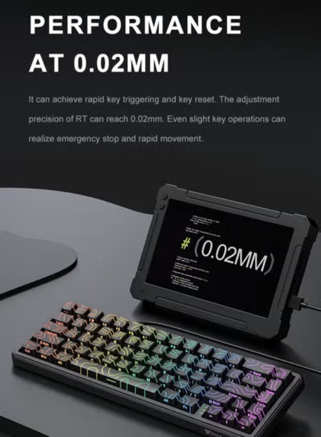 onikuma G67 Magnetic Axis Mechanical Keyboard Contour Line Side Engraved Wired RGB Gaming Keyboard Low Latency 8K Polling Rate Magnetic axis - Image 2