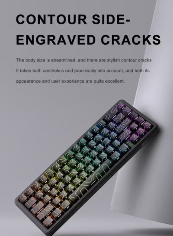 onikuma G67 Magnetic Axis Mechanical Keyboard Contour Line Side Engraved Wired RGB Gaming Keyboard Low Latency 8K Polling Rate Magnetic axis - Image 4