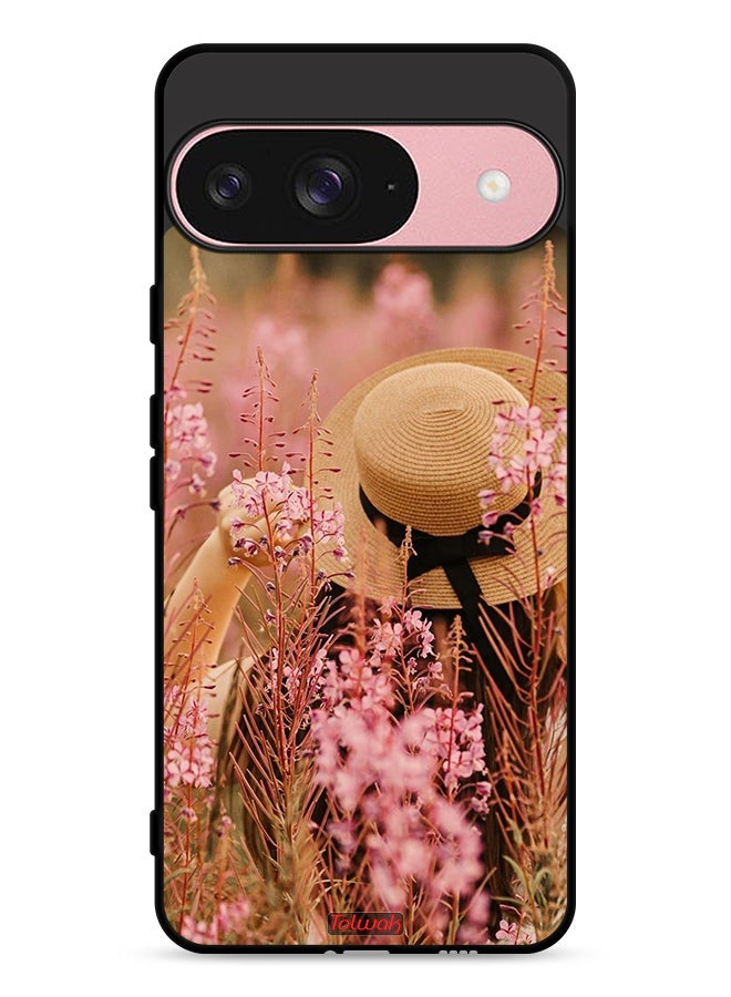 Tolwak Google Pixel 9 Protective Case Cover Hat Girl In Flowers - Image 1