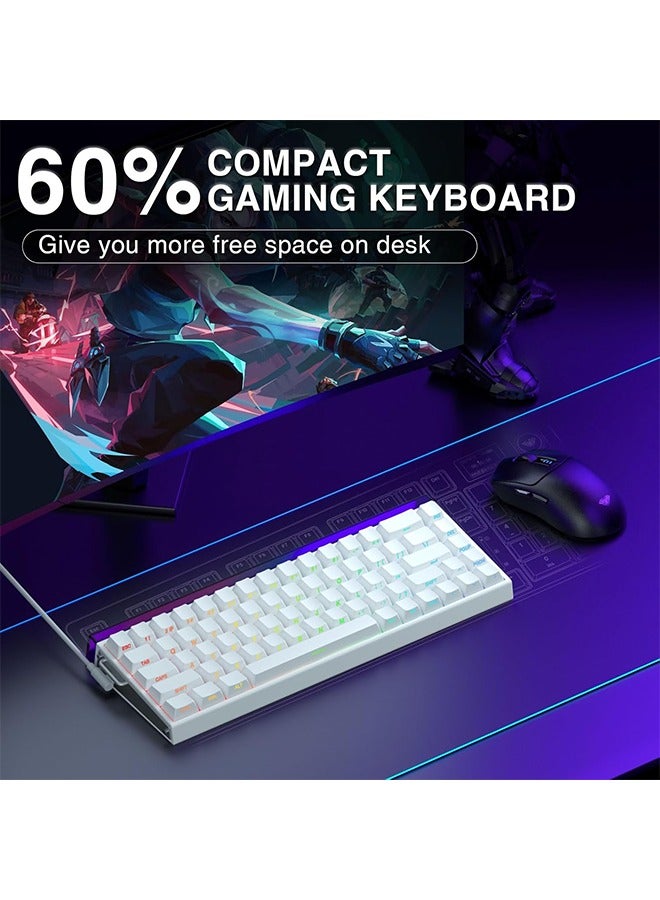 لوحة مفاتيح ألعاب سلكية AULA HERO 68 HE 60%، لوحة مفاتيح مغناطيسية بتأثير هول مع تشغيل قابل للتعديل، وضع تشغيل سريع، معدل استطلاع 8 كيلو هرتز، زمن انتقال 0.125 مللي ثانية، أغطية مفاتيح PBT مطبوعة جانبية، إضاءة خلفية RGB