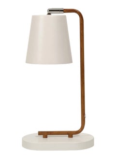 Raf Table Lamp, White and Brown - 19x40 cms