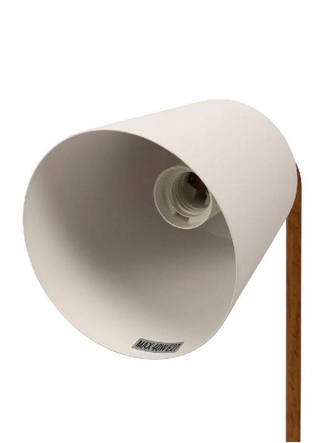 homes r us - Raf Table Lamp, White and Brown - 19x40 cms - Image 1