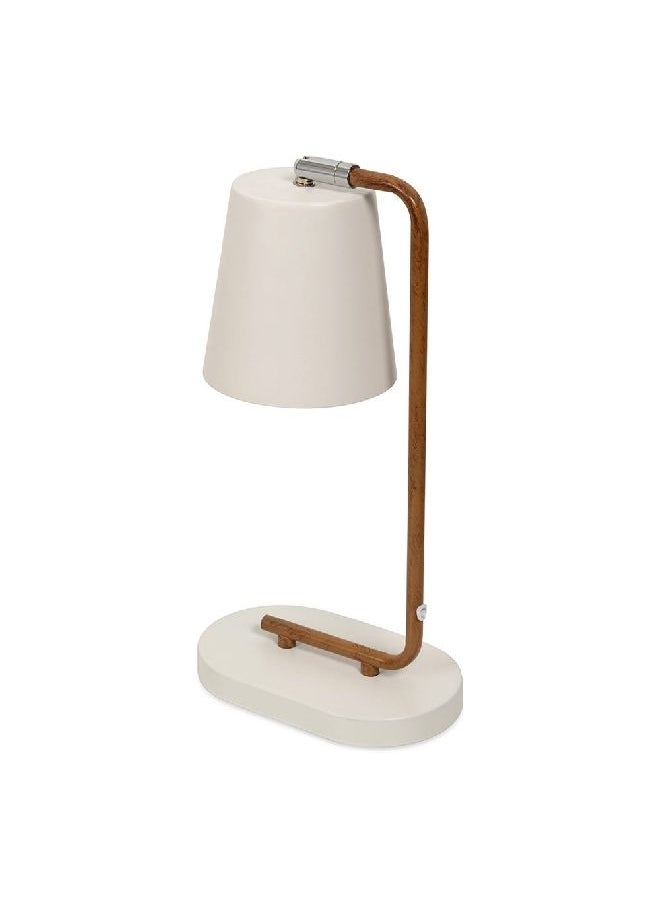homes r us - Raf Table Lamp, White and Brown - 19x40 cms - Image 1