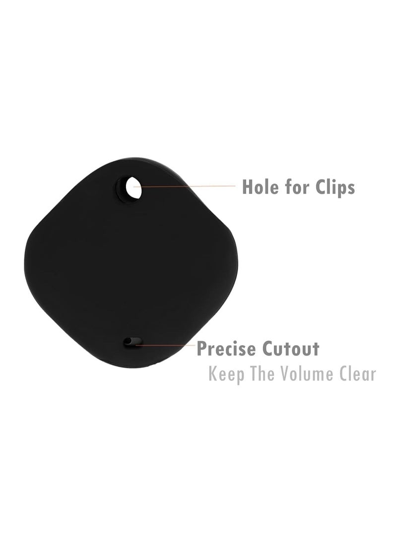 Ecosystem Silicone Case with Key Ring Bag Charm Clip Compatible with Sam Sung Galaxy SmartTag,1 Pack, (Black) - Image 2
