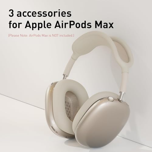 Woyinger Silicone Ear Covers for Airpod Max Accessories, Clear Ear Cups Sheel/Headband Cover/Ear Pad Case for AirPods Max Headphones (USB-C/Lightning)(2024/2020),Starlight - Image 2