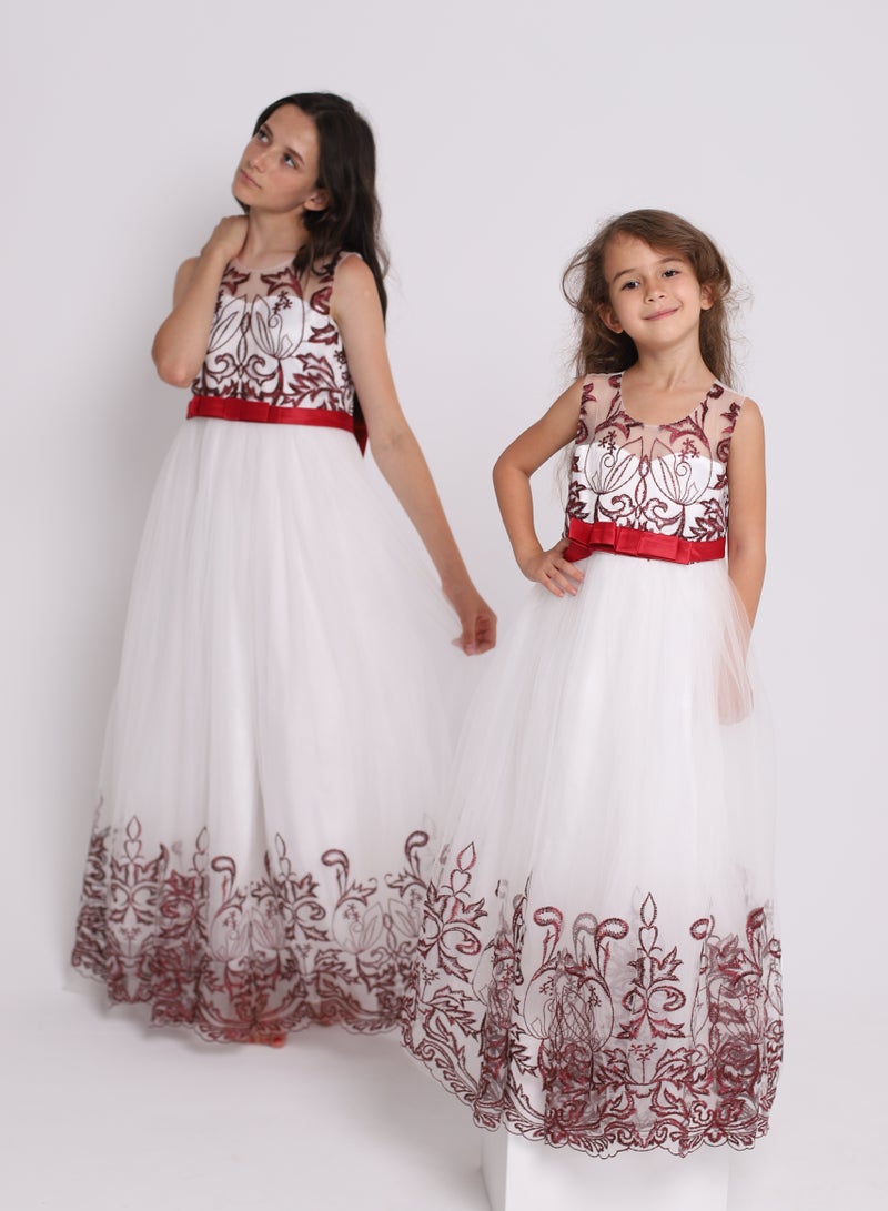 D'Daniela Floral Embroidered Tulle Dress - Image 3
