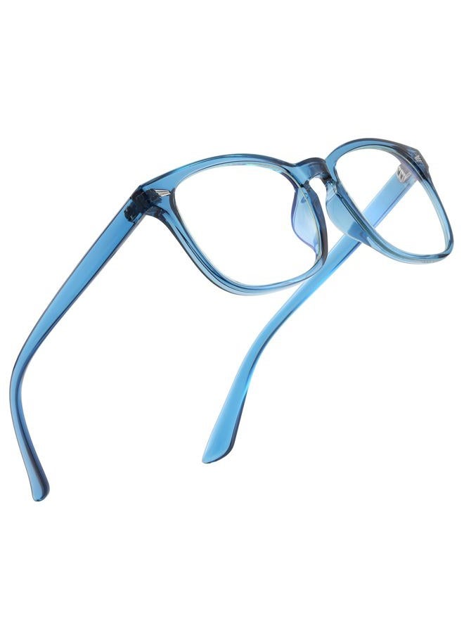 Jectieey Reading Glasses for Women Men - Blue Light Blocking UV Filter Computer Readers,Anti Eyestrain Eyeglasses(Transparent Blue, 1.75X) - Image 1