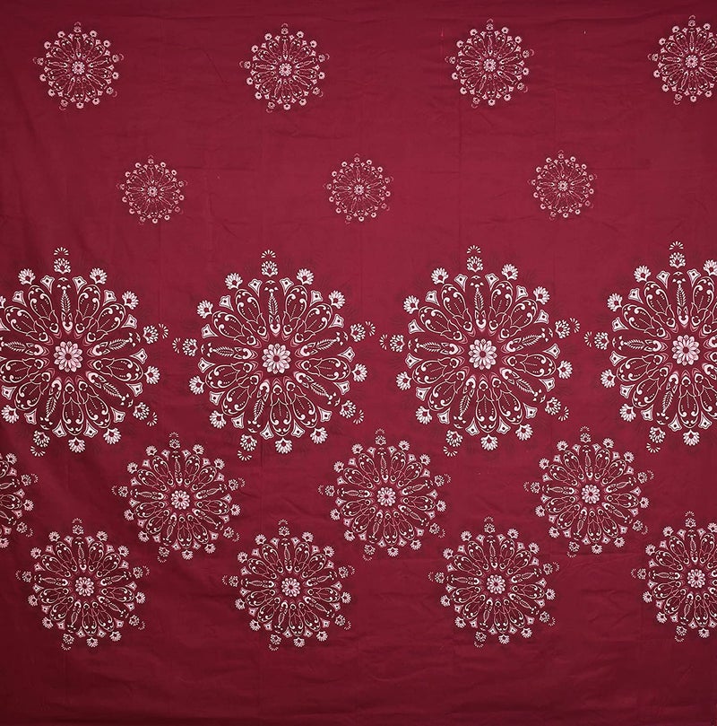 VIVEA RESERVE Bed Sheet for Double Bed with 2 Pillow Covers, 300 TC Cotton Feel Glace Cotton (90" x 100" inches, Wine) - Image 2