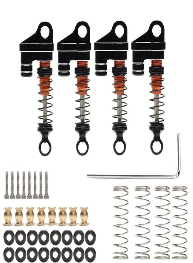 UURCSKY Alloy Shock Absorber AXI31612 for RC Car 1/24 Axial SCX24 1967 AXI00001 Wrangler 90081 Deadbolt AXI00002 AXI00004 4Pcs/Set (Black) - Image 1
