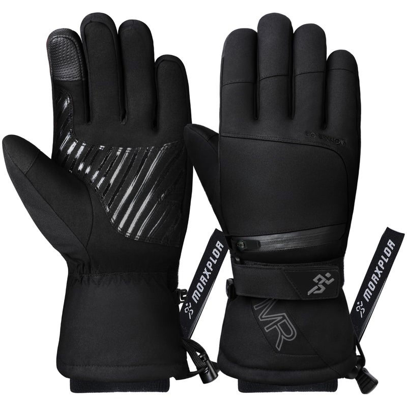 MORXPLOR Ski Snow Gloves for Men Women,3M Thinsulate Insulated Warm Winter Snowboard Windproof Winter Touchscreen Snowmobile Gloves for Cold Weather - Image 1