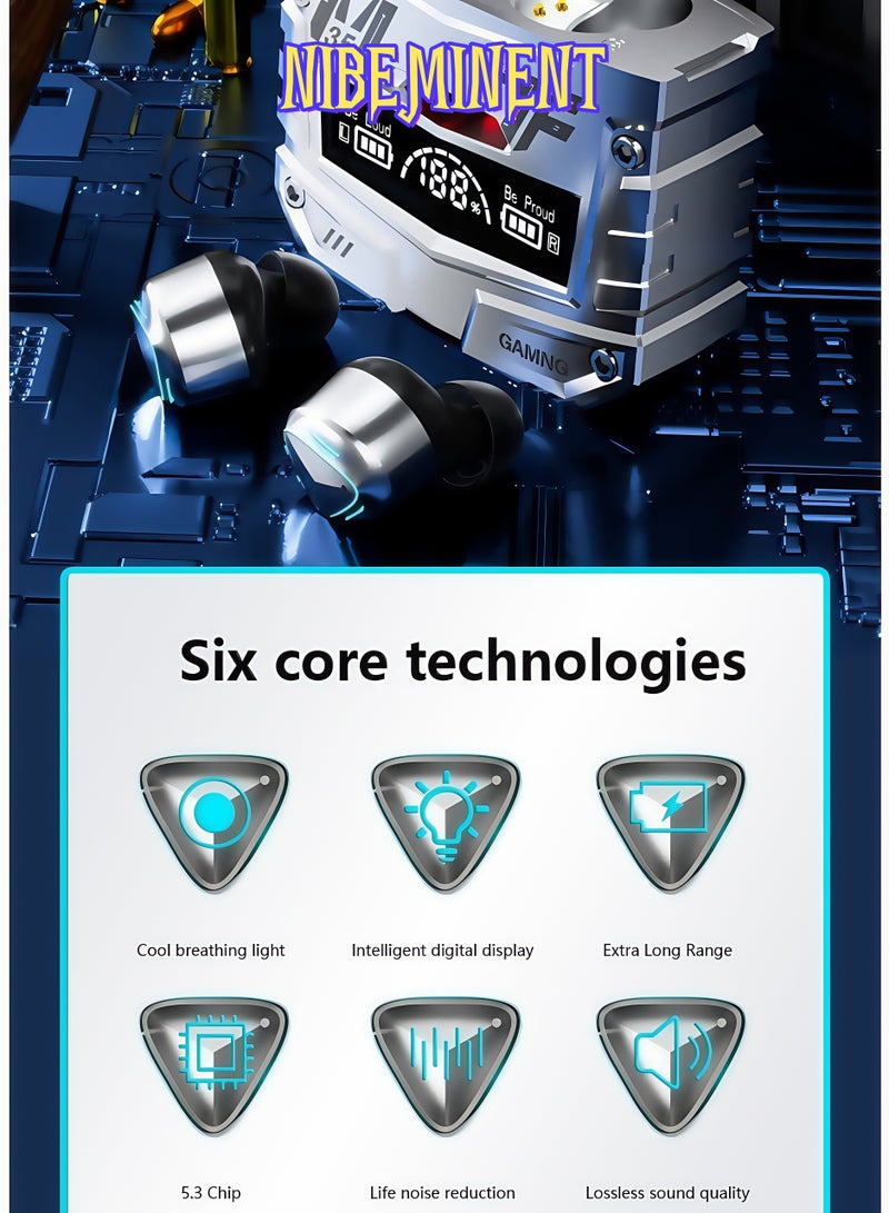 M35 Tws Earphones t 5.3 Low Latency Headphones 9D HiFi LED Light Touch Wireless Headsets In-ear Gaming Earbuds - Image 4