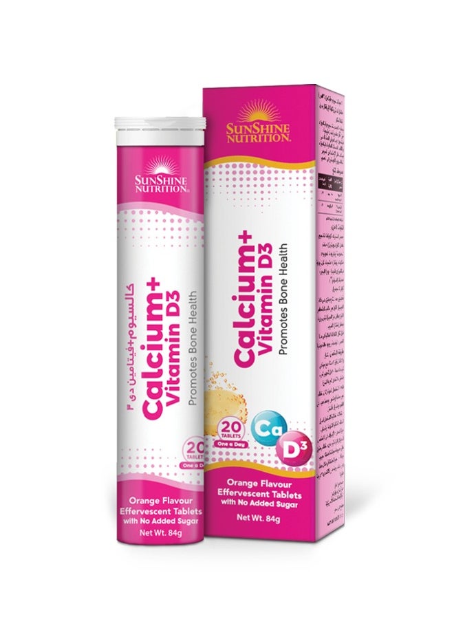 SUNSHINE NUTRITION - Sunshine Nutrition Calcium with Vitamin D3 Effervescent 20 Tablets - Image 1