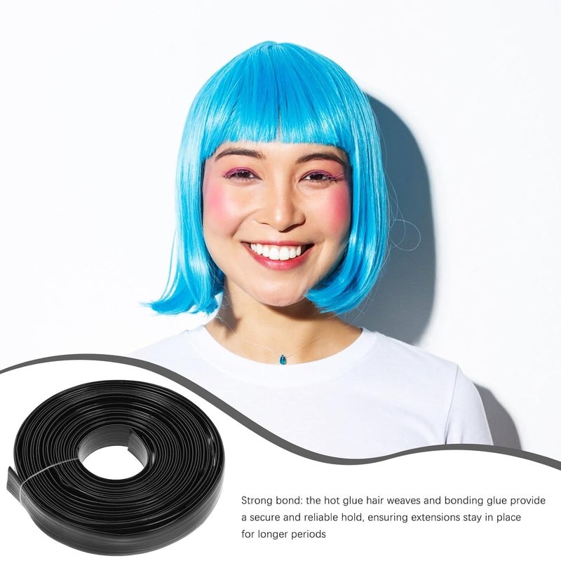 Homoyoyo Black Keratin Hot Glue Sticks for Hair Extensions 1 Roll Adhesive Tape for Salon Hair Styling and Weave Bonding for Seamless Fusion - Image 3