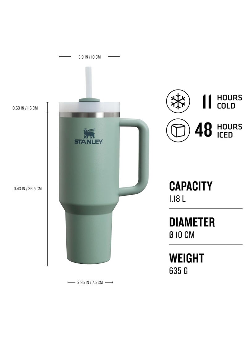 Stanley - Quencher H2.0 FlowState™ Tumbler 1.2L (40oz) || Shale | Stainless Steel Vacuum Insulated Water Bottle with Reusable Straw, Leakproof Lid & Handle | Keeps Drinks Cold 11H/Iced 48H/Hot 7H | Dishwasher Safe Travel Mug for Coffee, Smoothies & More - Image 1