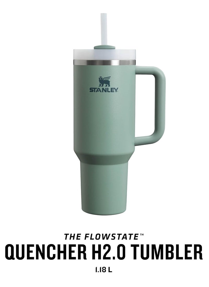 Stanley - Quencher H2.0 FlowState™ Tumbler 1.2L (40oz) || Shale | Stainless Steel Vacuum Insulated Water Bottle with Reusable Straw, Leakproof Lid & Handle | Keeps Drinks Cold 11H/Iced 48H/Hot 7H | Dishwasher Safe Travel Mug for Coffee, Smoothies & More - Image 1