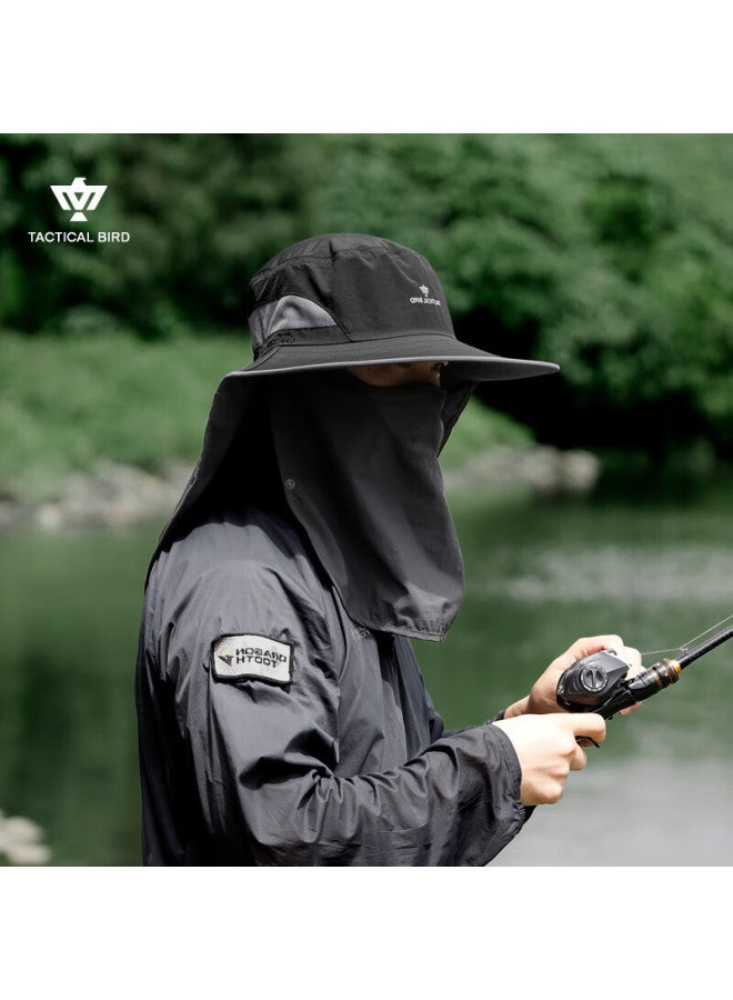 Tactical Bird Fishing Sun Protection Hat Men Summer Outdoor Sunshade Fisherman Hat Large Head Cirference Uv Protection Female Face Mask - Image 3