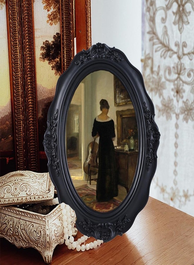 SIKOO Vintage Picture Frames 5x7 Antique Oval Picture Frame Tabletop and Wall Mount Vintage Wall Decor Black - Image 3