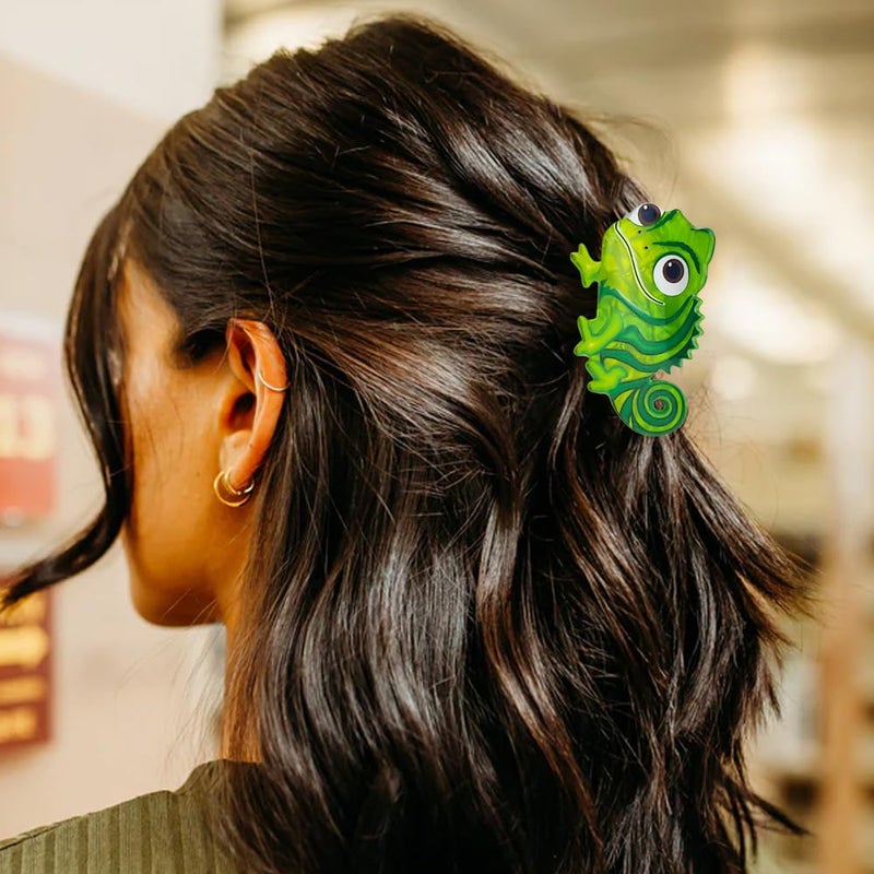 Arvintas 2 PACK Green Lizard Hair Claw Clips, Cute Dinosaur Acetate Hair Barrette Accessories for Women Girls - Image 5