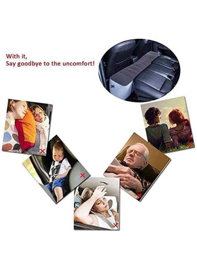 QLZDGH Auto Inflatable Car Travel Mattress Back Seat Gap Pad Air Bed Cushion Camping Air Couch (Light Grey) - Image 4