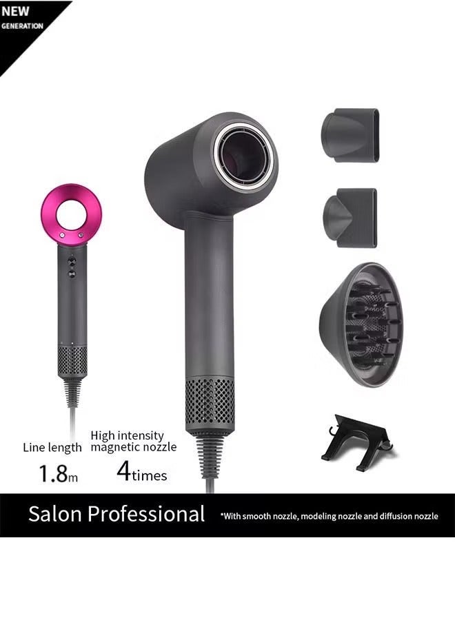 Electric Hair Dryer With Negative Ion Hair Health Care Professional Quick Dry 1500W 3 Heat Settings 3 Speed 3 Nozzles Home Powerful Hairdryer Constant Anion Hair Dryer - Image 2