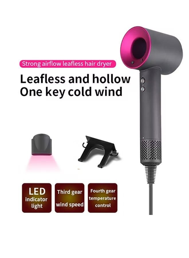 Electric Hair Dryer With Negative Ion Hair Health Care Professional Quick Dry 1500W 3 Heat Settings 3 Speed 3 Nozzles Home Powerful Hairdryer Constant Anion Hair Dryer - Image 3