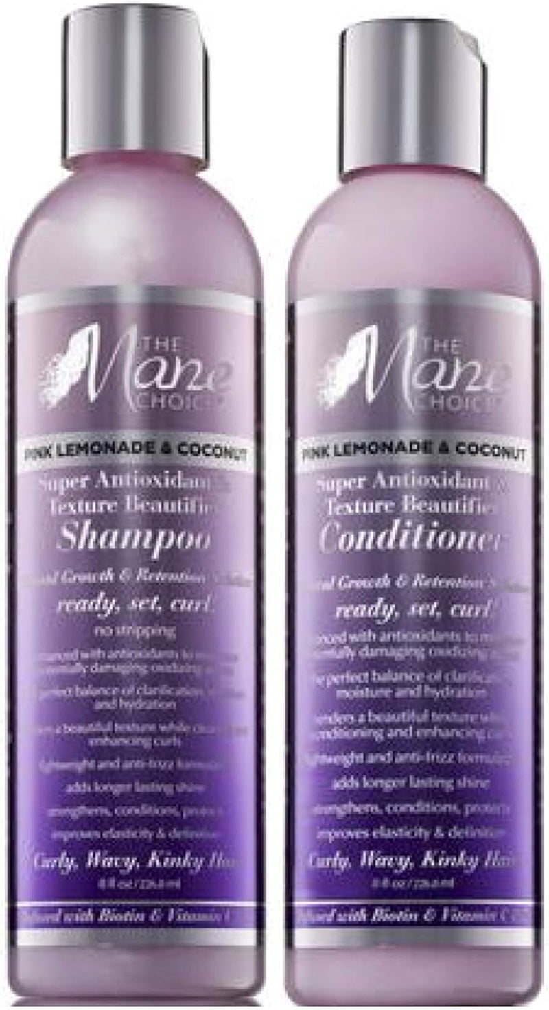 The Mane Choice Pink Lemonade Coconut Super Antioxidant Texture Beautifier Shampoo Conditioner Set