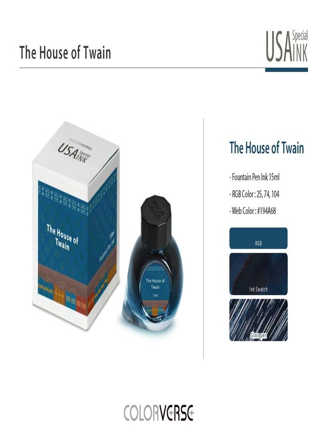 Colorverse Ink - USA Special Series - Connecticut - The House of Twain (15ml) Fountain Pen Ink - Image 2