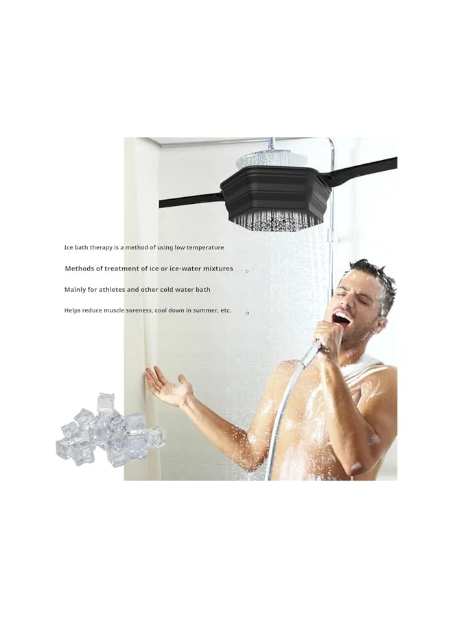 The Bros Silicone Ice Bath Tub Bucket for Bathing, Ice Shower Kit for Muscle Recovery, Portable Quick Ice Bath Barrel Mini, Foldable Ice Shower Basket for Athletes Cold Water Therapy, (1PCS white）  - Image 3
