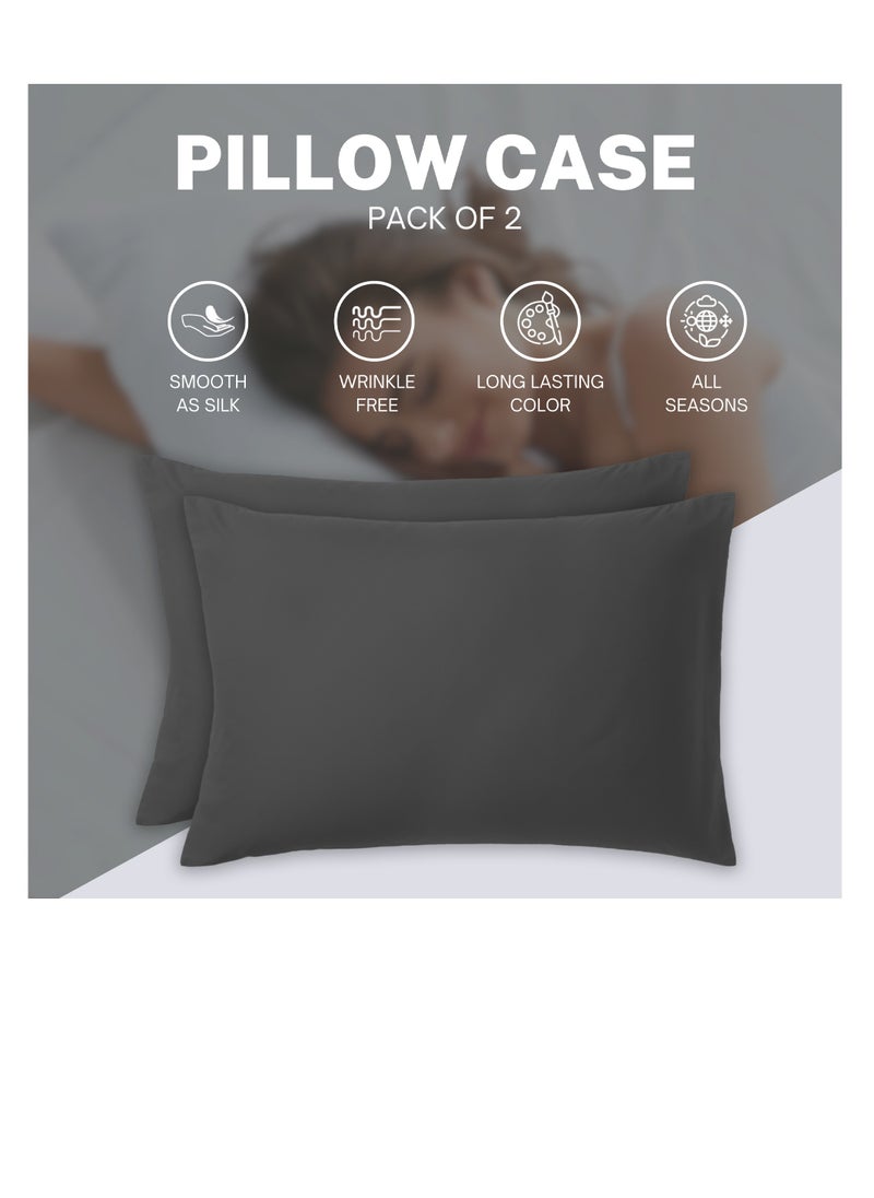 Infinitee Xclusives Premium Grey Queen Pillow Cases - 2 Piece Set Pillow Cover - Soft Brushed Microfiber Fabric - Pillow Cases Standard Size (20x30 Inches) by Infinitee Xclusives  - Image 5