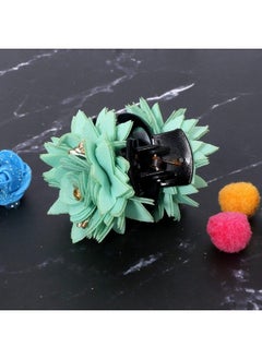 Clutcher Green Color Hair Clip Artificial Lovely Fabric Flower With Golden Stone Hair Clutcher Hair Claw For Women And Girls (Pack Of 1) - pzsku/Z038C0D0BAEC3CBAA0696Z/45/_/1690022378/f657caed-d77b-49ff-81da-51ef327041d4