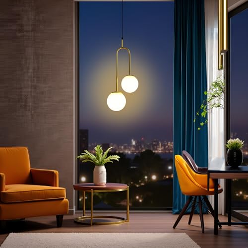 BrightLyt glass Hanging Pendant Light for Home Decoration, Pendant Lamp for Living Room & TV Units (Lemon) - Image 3