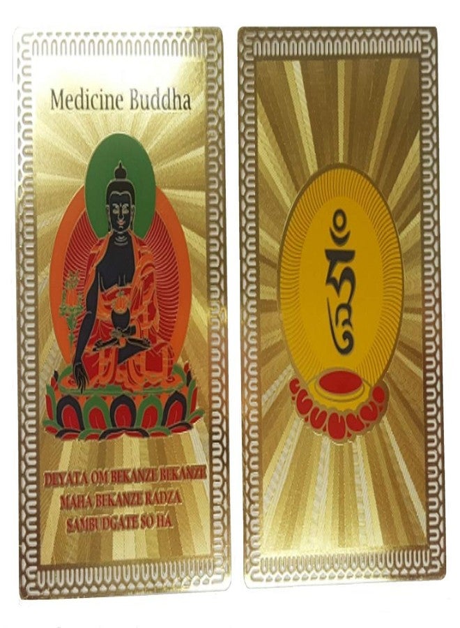 DMtse Feng Shui Medicine Buddha Health Talisman Card for Good Luck Wealth Protection - Image 1