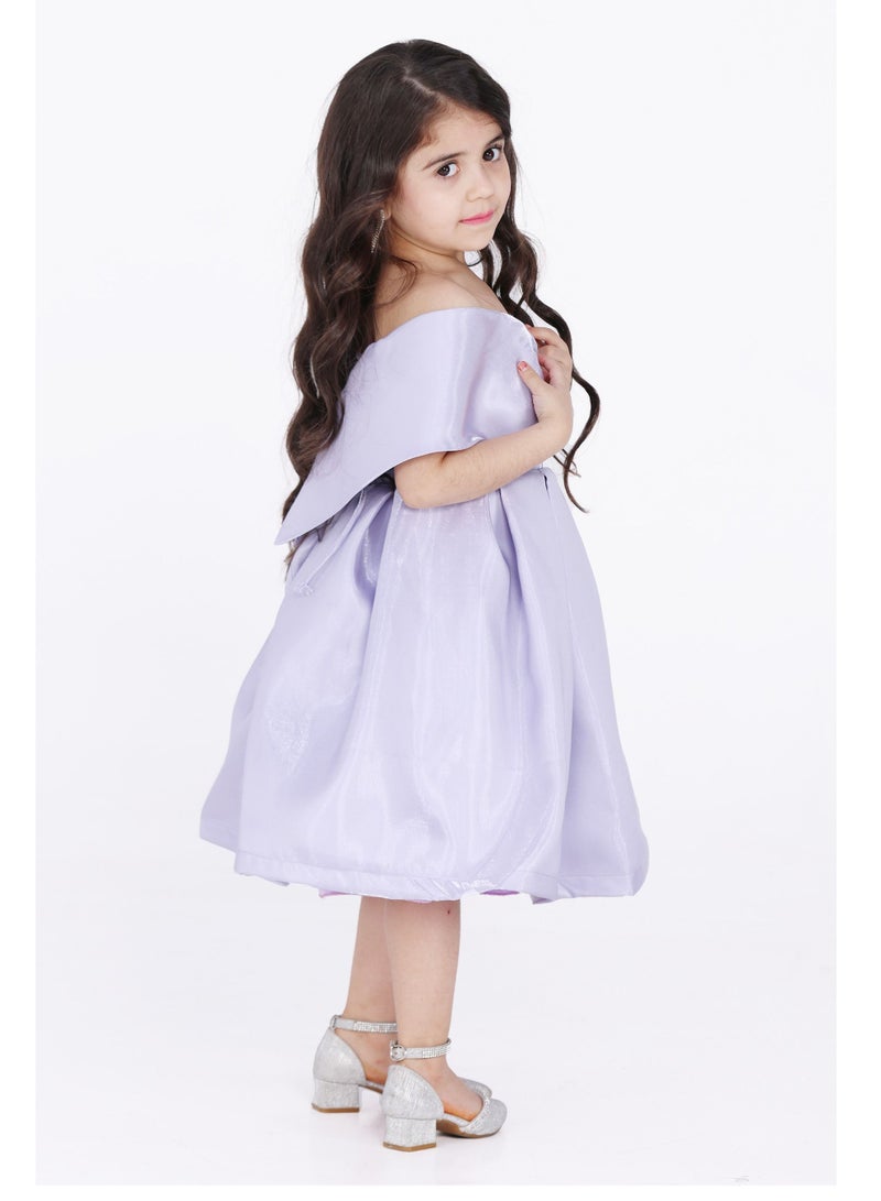 Modern Design A special evening dress for girls, with off-the-shoulder sleeves, the waist is elegant and beautiful, of the most beautiful mikadoa material  - Image 3