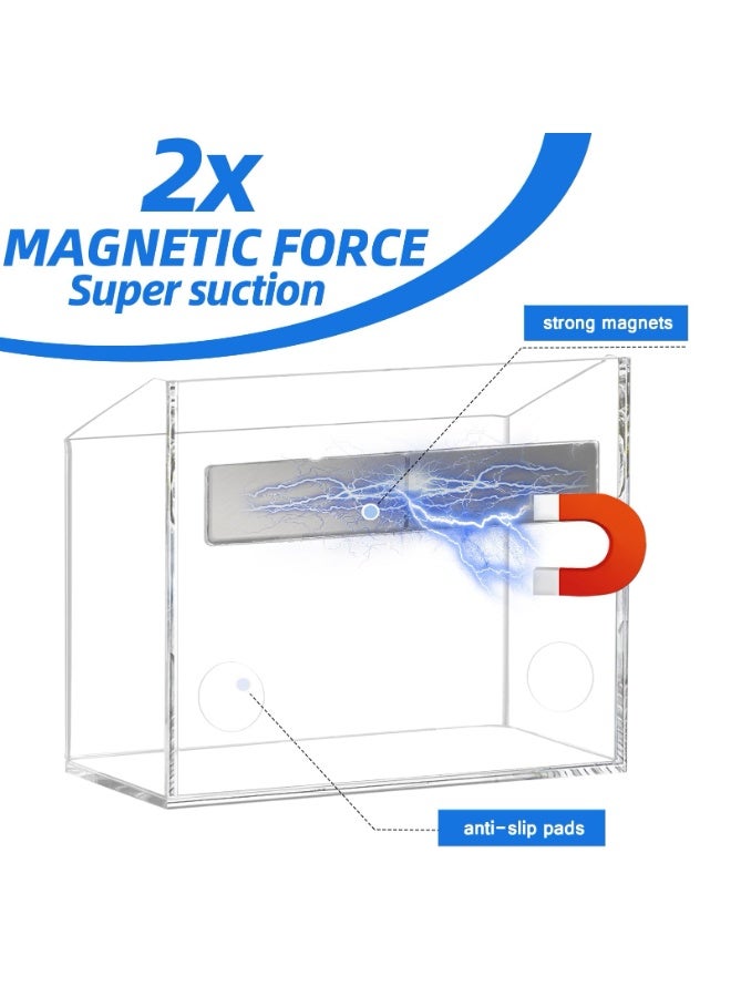 Magnetic Glass Whiteboard Accessory Holder for Markers, Pens, Pencils - Fridge, Lockers, Whiteboards - Transparent, 1 Pack - Image 3