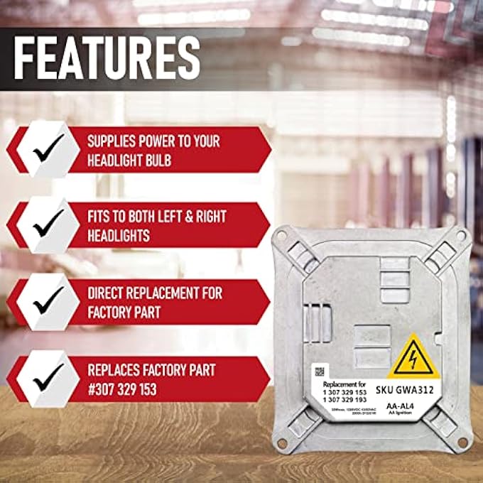 أيه أيه إغنيشن وحدة التحكم في صابورة المصابيح الأمامية زينون HID تحل محل 307 329 153 307 329 193 63 117 182 520 8J0907391 متوافقة مع سيارات كاديلاك DTS Bmw 328I 335I كوبيه M3 645I 650I X5 X3 - Image 3