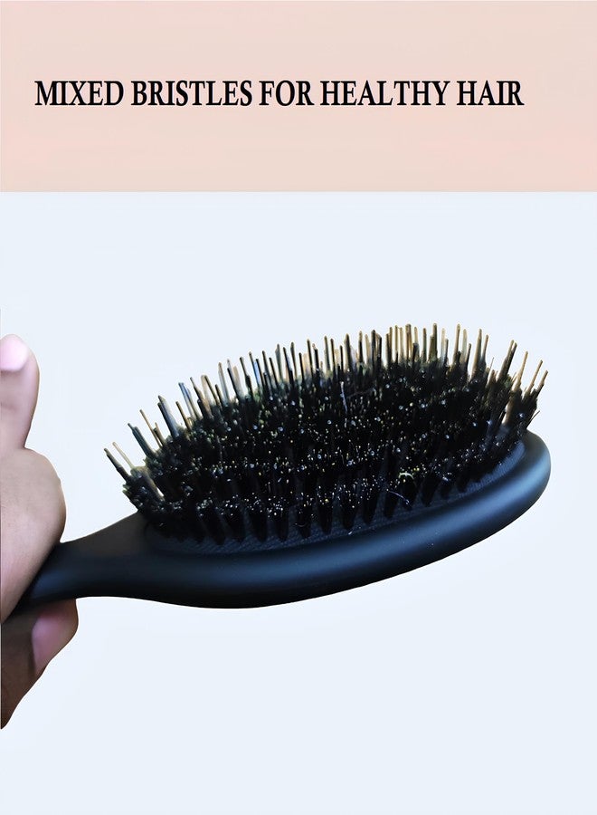 Hector Professional Hair Detangling Brush - Soft Bristle Hair Brushes For Women | Straight & Curly Wet Dry Brush | Travel Brush (Black, 1 Pc) - Image 4