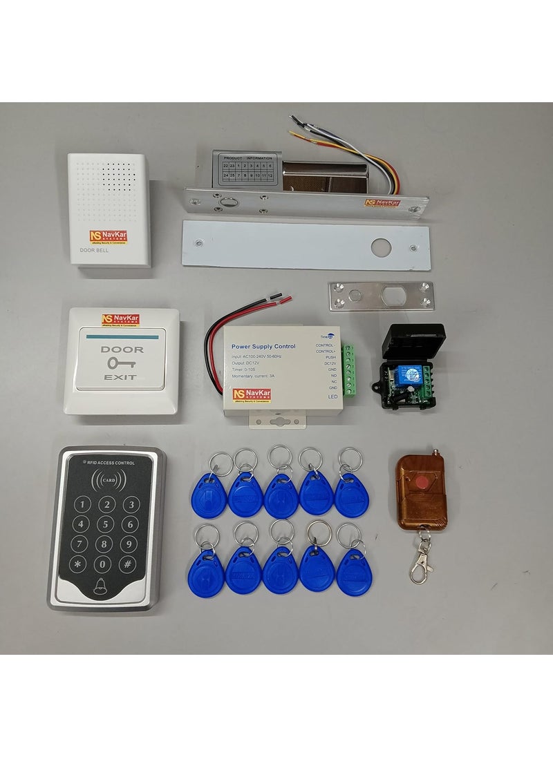 NAVKAR SYSTEMS - NAVKAR SYSTEMS DIY Full Kit Set RFID Keypad Access Control System Electric Drop Bolt Lock Door Bell Remote Control SAC331154 - Image 1