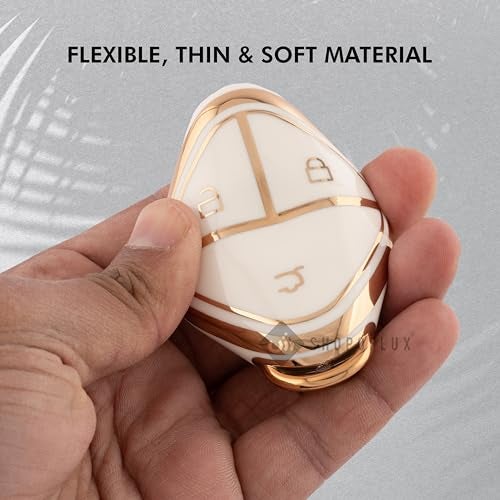 Shopoflux® TPU Key Cover Compatible with MG Comet ev Electric 3 Button Smart Key (White) - Image 4